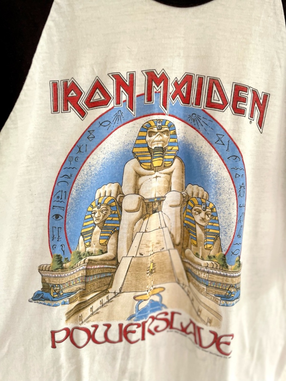 Vintage Iron Maiden Shirt 1984 World Slavery Tour Powerslave Raglan Jersey - Picture 6 of 10